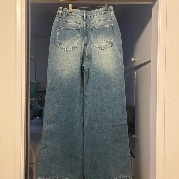 Commense Blue Flare Jeans with Red Stripe - Picture 4 of 6